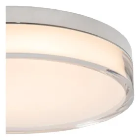 Lucide Plano - Außen-Deckenleuchte - Ø 28 x 5,9 cm - 16W dimmbare LED inkl - IP44 - opal und chrom