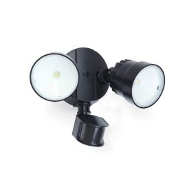 Lutec Shrimp II - Außenwandleuchte mit Sensor - 26 x 18 x 20 cm - 12W LED inkl. - IP54 - schwarz