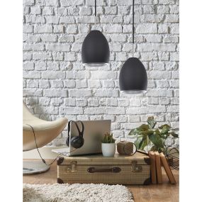 Nova Luce Piccolo - Pendelleuchte - Ø 17 x 120 cm - mattschwarz