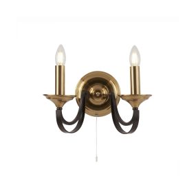 Searchlight Belfry - Wandleuchte mit Zugschalter - 33 x 21 cm - dunkel bronze