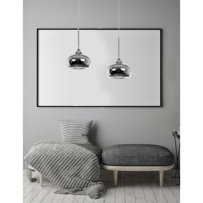 Nova Luce Cioto - Pendelleuchte - Ø 20 x 130 cm - Chrom und Weiß