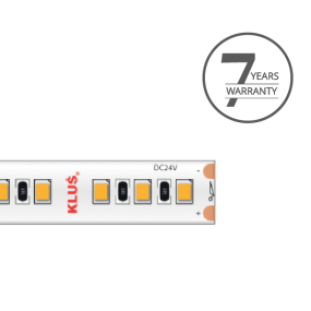 KLUS LED Streifen - 0.8cm breit, 500cm lang - 24Vdc - dimmbar - 14.4W LED pro Meter - 120 LEDs pro Meter - IP20 - 4000K