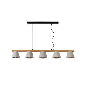 Lucide Possio - Pendelleuchte - 110 x 15 x 130 cm - taupe, Holz