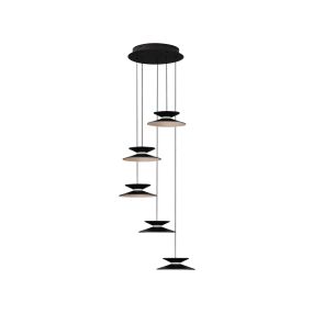Nova Luce Morfi - Hängelampe - Ø 42 x 161 cm - 25W dimmbar LED inkl. - sand schwarz und Gold