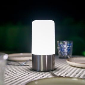 New Garden Maia - wiederaufladbare Tischleuchte - Ø9 x 19 cm - 1W LED inkl. - IP44 - grau