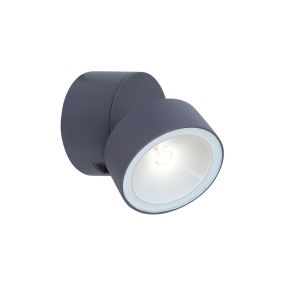 Lutec Trumpet - Außenwandleuchte - 8,7 x 8,5 x 10 cm - 6,7W LED inkl. - IP54 - anthrazitfarben