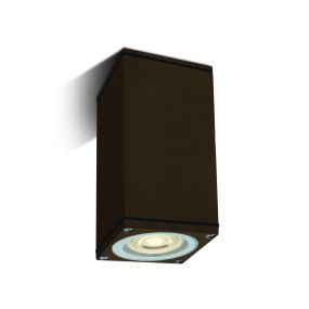ONE Light GU10 Outdoor Cubes - Aufbaustrahler - 6,3 x 6,3 x 13,5 cm - IP54 - rostbraun
