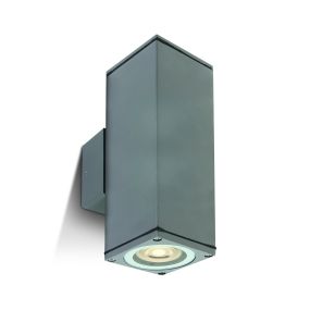 ONE Light GU10 Outdoor Cubes - Außenwandleuchte - 6,3 x 6,3 x 19,6 cm - IP54 - grau