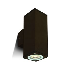ONE Light GU10 Outdoor Cubes - Außenwandleuchte - 6,3 x 6,3 x 19,6 cm - IP54 - rostbraun