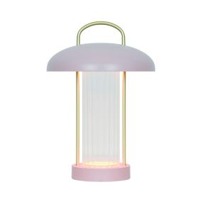 Nordlux Mirano - tragbare Tischleuchte mit wiederaufladbarer Batterie - Ø 20 x 29 cm - 3 Stufen Moodmaker Funktion - 3W LED inkl. - altrosa