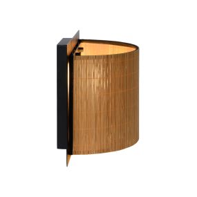 Lucide Magius - Wandleuchte - 29 x 15,5 x 22 cm - hellbraun und schwarz