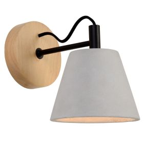 Lucide Possio - Wandleuchte - 15 x 23 x 18 cm - taupe, Holz