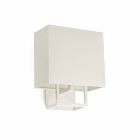 Faro Vesper - Wandleuchte mit Schalter - 22 x 15 x 26,5 cm - weiß und beige
