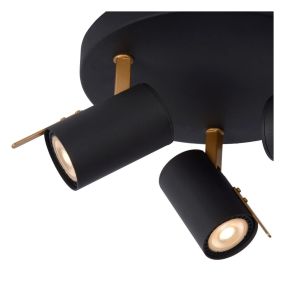 Lucide Grony - Aufbaustrahler - Ø 23 x 15 cm - 3 x 5W dimmbare LED inkl. - schwarz