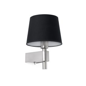 Faro Room - Wandleuchte mit Schalter - 20 x 22,5 x 29 cm - schwarz und nickel satiniert