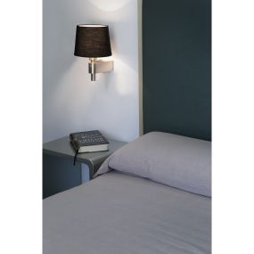 Faro Room - Wandleuchte mit Schalter - 20 x 22,5 x 29 cm - schwarz und nickel satiniert