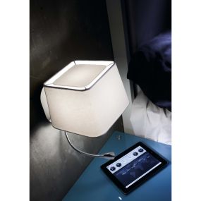 Faro Sweet - Wandleuchte mit Schalter - 20 x 24,5 x 45 cm - 1W LED inkl. - matt weiß