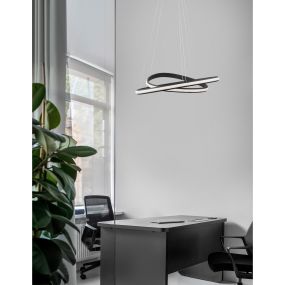 Nova Luce Aries - Pendelleuchte - Ø 59 x 120 cm - 48W dimmbare LED inkl - sandweiß