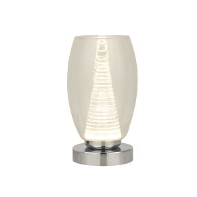 Searchlight Cyclone - Tischleuchte - Ø 11,5 x 20,5 cm - 6W LED inkl. - Chrom und transparent
