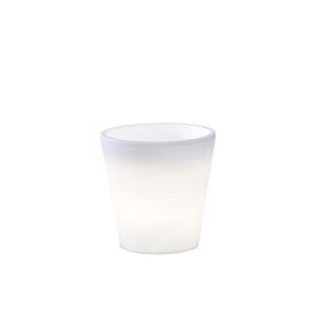 Konstsmide Assisi Small - Blumentopf - 28 x 28 x 28 cm - 2,4W LED inkl. - IP44 - weiß