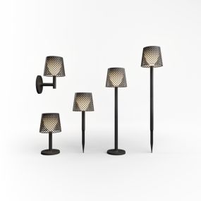 New Garden Greta - Tisch-, Boden- oder Wand-Solarleuchte für den Außenbereich mit USB-Anschluss - 80 x 20 x 14 cm - IP65 - schwarz