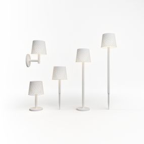 New Garden Greta - Tisch-, Boden- oder Wand-Solarlampe für den Außenbereich mit USB-Anschluss - 80 x 20 x 14 cm - IP65 - weiß