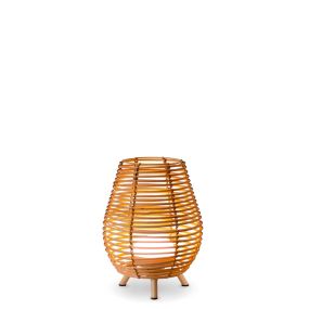 New Garden Bossa 30 - Tischleuchte mit tragbarem, wiederaufladbarem Leuchtmittel und Fernbedienung - Ø 22,5 x 32,5cm - 9W LED inkl. - IP54 - Rattan