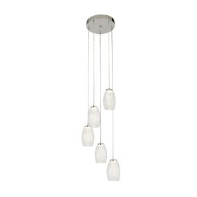 Searchlight Cyclone - Pendelleuchte - Ø 35 x 150 cm - 27W dimmbare LED inkl - Chrom und transparent