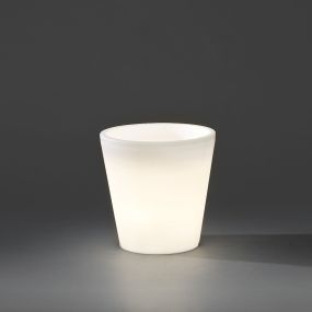 Konstsmide Assisi Small - Blumentopf - 28 x 28 x 28 cm - 2,4W LED inkl. - IP44 - weiß