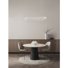 Nova Luce Dussa - Hängelampe - 45 x 150 x 90 cm - 52W dimmbar LED inkl. - sandweiß