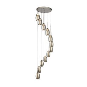 Searchlight Cyclone - Pendelleuchte - Ø 52 x 200 cm - 63W dimmbare LED inkl - Chrom und Rauchglas