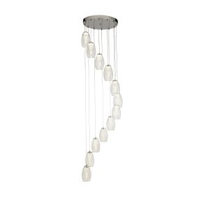 Searchlight Cyclone - Pendelleuchte - Ø 52 x 200 cm - 63W dimmbare LED inkl - Chrom und transparent