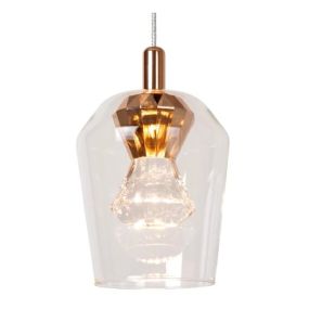 Lucide Berliane - Hängeleuchte - 93 x 11 x 164,5 cm - 5 x 4W dimmbare LED inkl. - transparent und gold