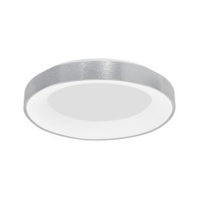 Nova Luce Rando Thin - Deckenleuchte - Ø 60 x 9 cm - 50W dimmbare LED inkl - gebürstetes Silber