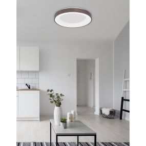 Nova Luce Rando Thin - Deckenleuchte - Ø 60 x 9 cm - 50W dimmbare LED inkl - gebürsteter Kaffee