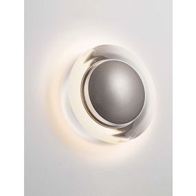 Nova Luce Airida - wandleuchte - Ø 17 x 6 cm - 8W LED inkl. - Schwarz Nickel