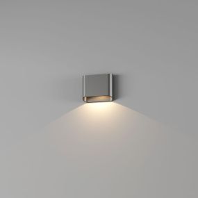 Artdelight Diaz 1L - Wandleuchte - 14,5 x 12 x 3,8 cm - 6W LED inkl. - IP54 - gebürstetes Metall