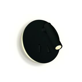 ONE Light Dark Light Cylinders - Wandstrahler mit Schalter - Ø 14,8 x 3,2 cm - 3W + 5W LED inkl. - schwarz