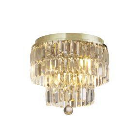 Searchlight Empire - Deckenleuchte - Ø 34 x 33 cm - IP44 - Messing satiniert und champagnerfarben