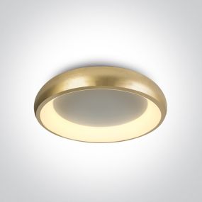 ONE Light LED Dekorativ - Deckenleuchte - Ø 40 x 8,5 cm - 30W LED inkl - Gold gebürstet - Lichtfarbe warmweiß bis weiß
