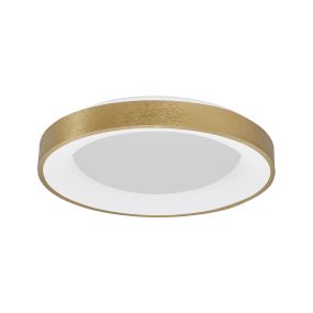 Nova Luce Rando Thin - Deckenleuchte - Ø 60 x 9 cm - 50W dimmbare LED inkl - gebürstetes Gold