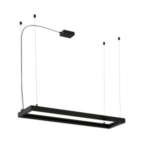 Nova Luce Sign - rechteckiges magnetisches Hängeprofil - 120 x 30 x 120 cm - schwarz