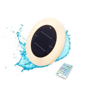 New Garden Papaya 30 Solar - Außen-Solar-Poolleuchte und magnetische wiederaufladbare Batterie mit Fernbedienung - RGB + W (2700K) - Ø 29 x 2 cm - IP68 - weiß