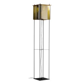 ETH Cube - stehleuchte - 30 x 30 x  160 cm - schwarz und gold/silber