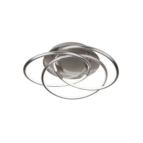 Searchlight Magic - Deckenleuchte - Ø 48 x 14 cm - 29W dimmbare LED inkl. - satiniert silber und weiß
