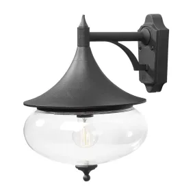 Konstsmide Libra - außenwandleuchte - 28 x 36 x 39,5 cm - IP23 - mattschwarz und transparent