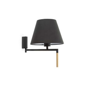 Faro Ron - Wandleuchte mit Schalter - 22 x 37,5 x 21 cm - dunkelgrau und schwarz