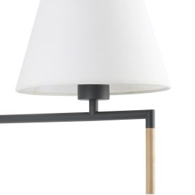Faro Ron - Wandleuchte mit Schalter - 22 x 37,5 x 21 cm - dunkelgrau und weiß