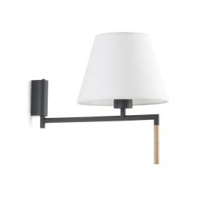 Faro Ron - Wandleuchte mit Schalter - 22 x 37,5 x 21 cm - dunkelgrau und weiß