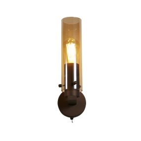 Searchlight Sweden II - Wandleuchte - 10 x 35 cm - mokka und bernsteinfarben